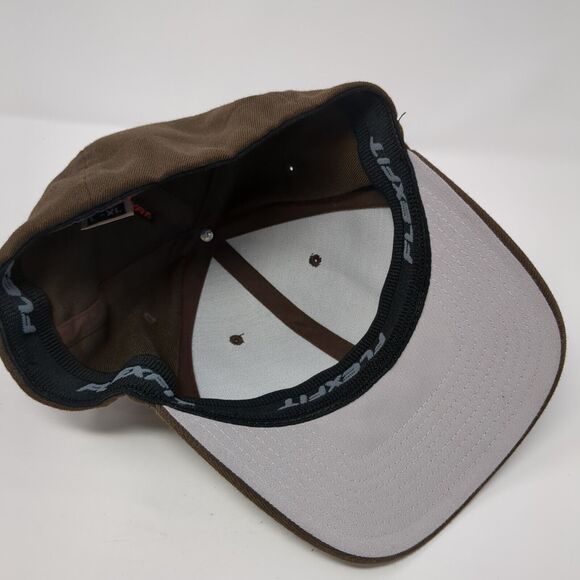 Yupoong Fitted Hat Brown Large-XL Flexfit Solid Blank 6 Panel Outdoor - Picture 6 of 8